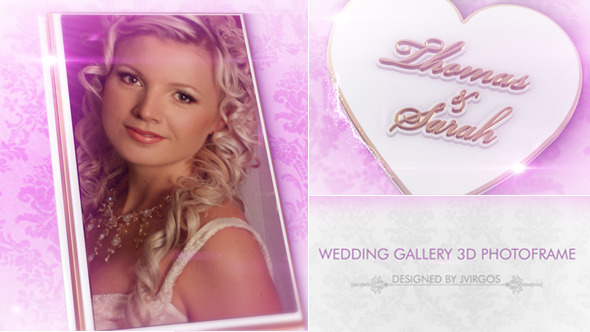 Romantic Wedding Gallery 3D Photo Frame
