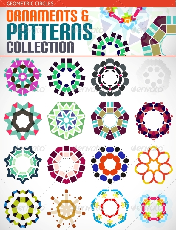 Geometric Round Shapes Set for Backgrounds - Patterns Decorative