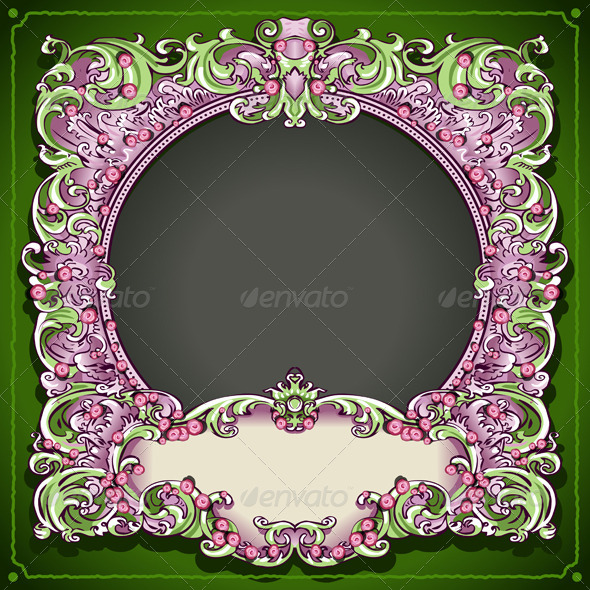Vintage Floral Spring Frame - Decorative Vectors