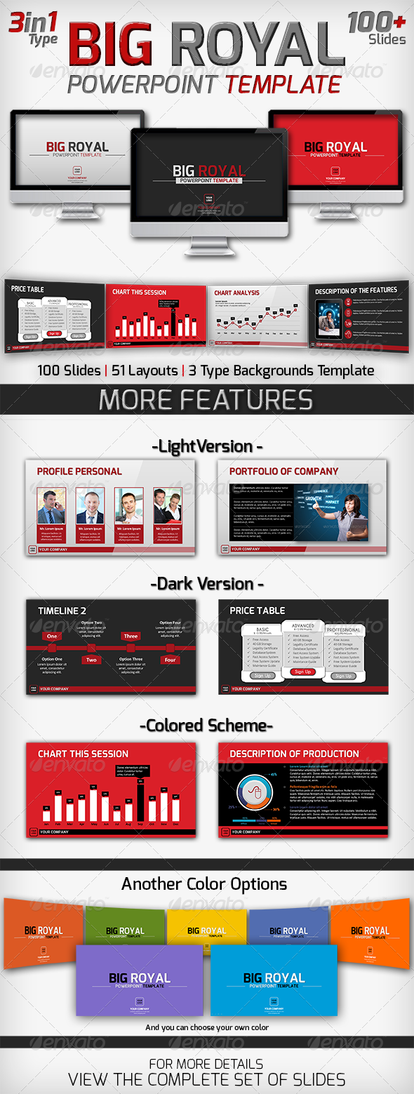 Big Royal PowerPoint Template - Business PowerPoint Templates