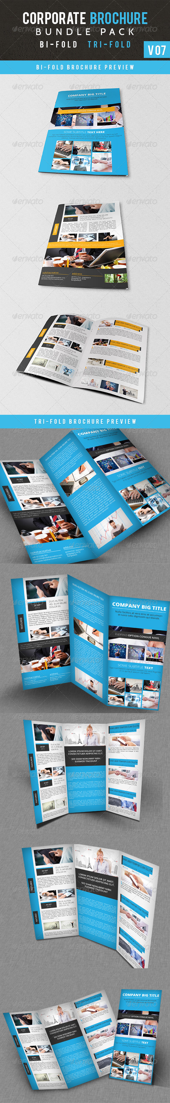 Corporate Brochure Bundle Pack V 07 - Brochures Print Templates