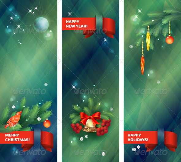 Vertical Vector Holidays Christmas Banners - Christmas Seasons/Holidays