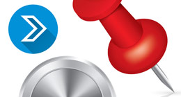 Arrows icons. Buttons. Pushpin icons.