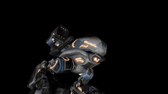 Robot Soldier  Loop Alpha Channel Part 4