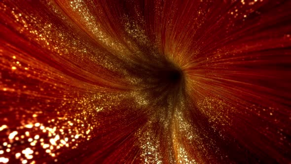 Looped festive Golden Abstract and Hypnotizing Wormhole