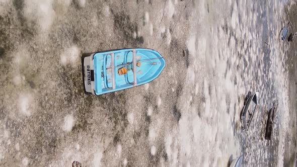 Zanzibar Tanzania  Vertical Video of Low Tide in the Ocean Near the Coast Slow Motion alt