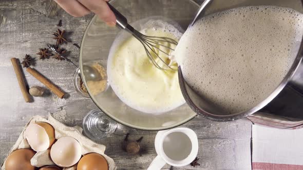 In the Yolk with Sugar, Pour in the Milk Top View