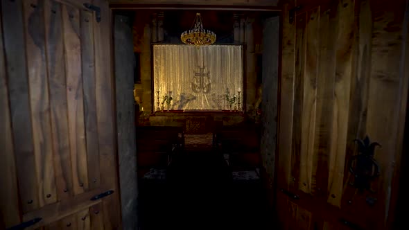  Interior Christian church. Inside Saghmosavanq monastery in Armenia, Caucasus.  alt