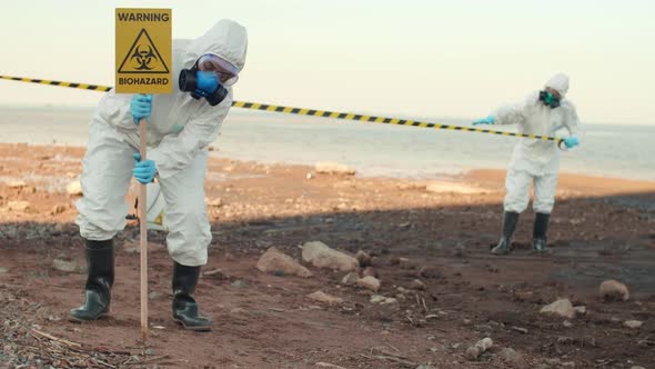 Scientists Working on Territory with Biohazard alt