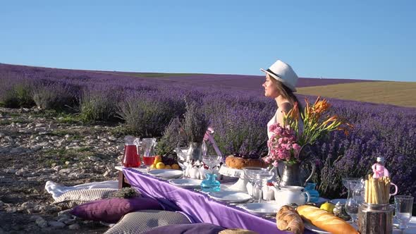 Picnic Table in a Lavender Field alt