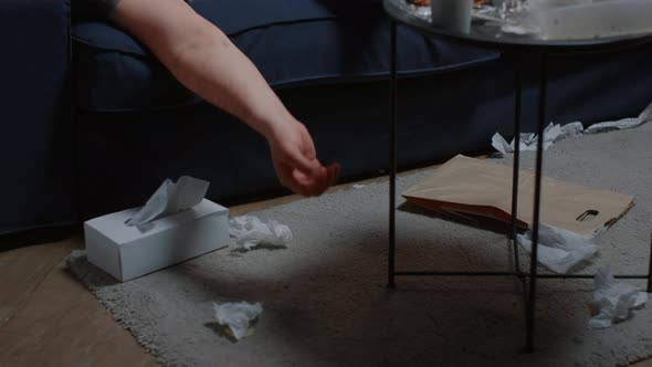 Mature Man Crying Being Unable to Enjoy Life Having Major Depression alt