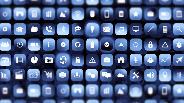 Mobile Apps Icon Data Digital Technology Background