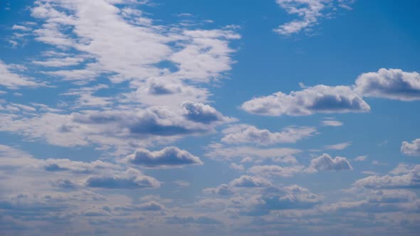 Clouds in the Blue Sky Slowly Move and Change Shape Timelapse alt