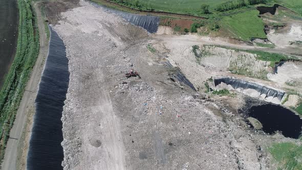 Waste Dump of the Plant for Sorting and Recycling Solid Household Waste. alt