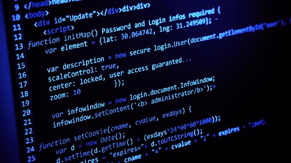 Digital Screen Computer Code Programming