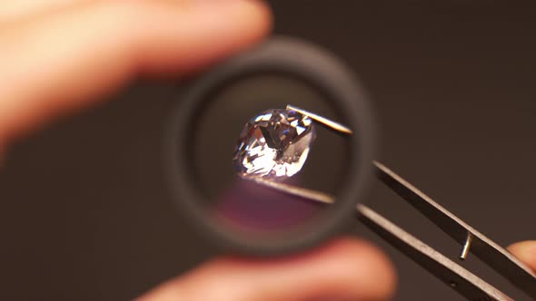 Examining Diamond Through Loupe
