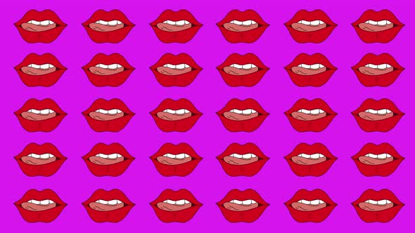 Lips Lick Backgrounds Animation