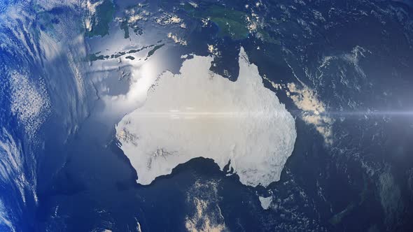 Realistic Earth Zoom Highlight Country Australia alt