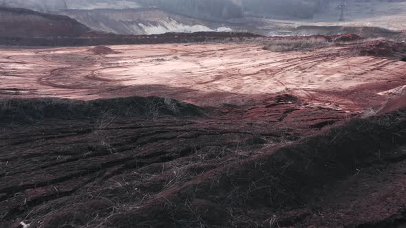 The Red Surface of the Clay Quarry Similar to the Surface of Mars Unusual Soil alt
