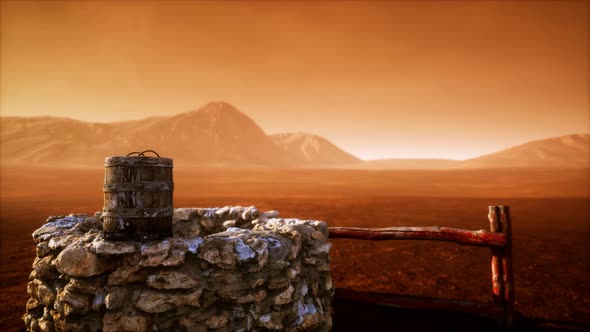 Old Stone Water Well in the Desert alt
