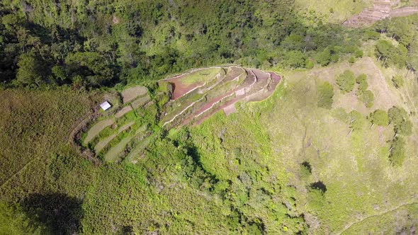 Drone Fly Towards Steep Slopes Valley In Rice Terraces Of Philippine Cordilleras In Banaue Ifugao alt