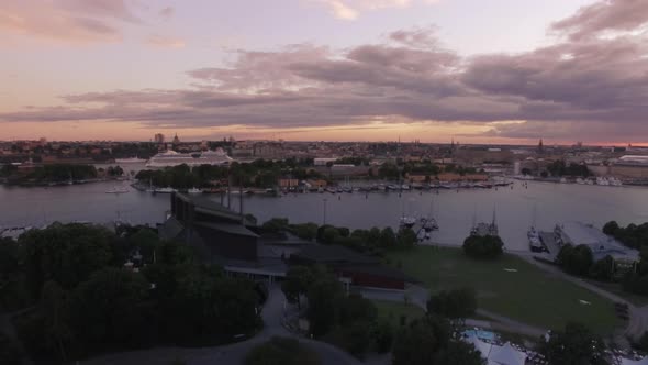 Aerial View of City Building in Stockholm