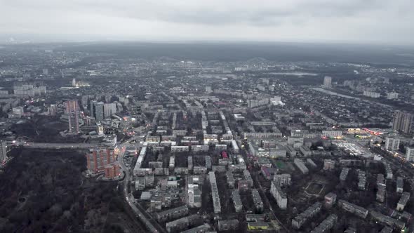 Aerial Kharkiv city, Pavlove Pole and Sarzhyn Yar