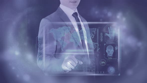 The Man Works With The Virtual Tracking Interface 4K alt