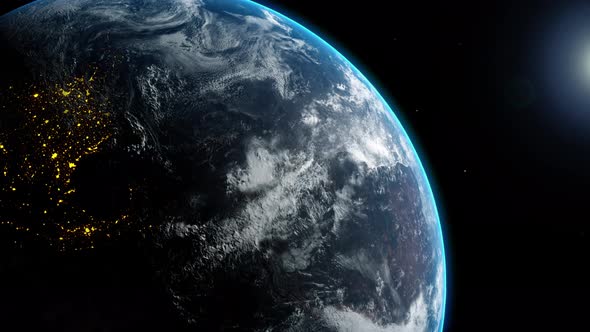 Planet Earth Globe Zoom Space Animation Background, Motion Graphics