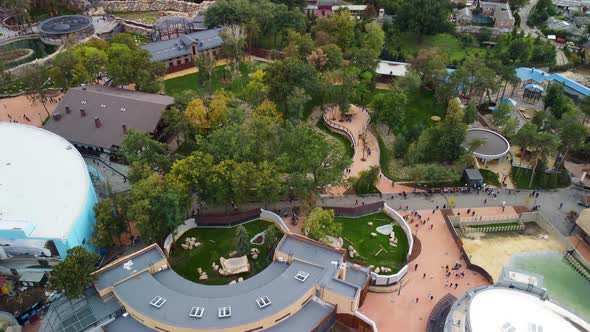 Autumn Kharkiv city zoo park greenery aerial view