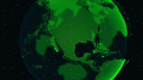 3D Digital Earth shows concept of global network. alt