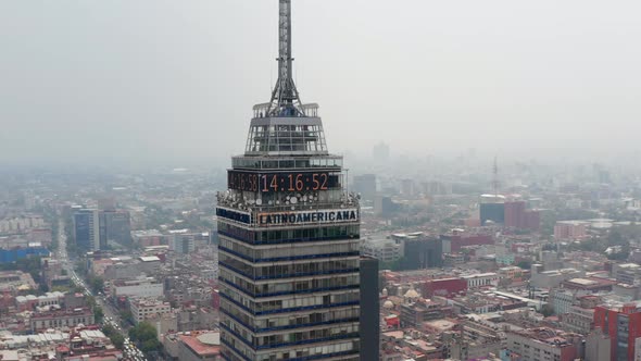 Aerial Drone View of Torre Latinoamericana Tall Building alt