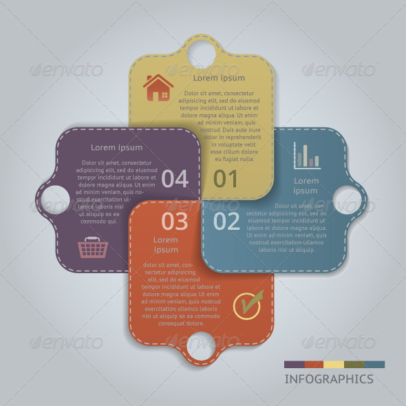 Labeled Banners with 4 Options - Infographics
