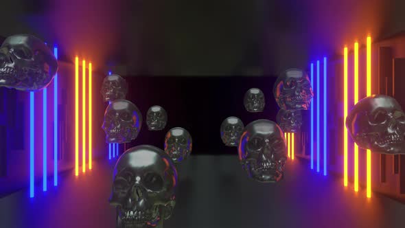 Skulls Laser Tunnel 02 4k