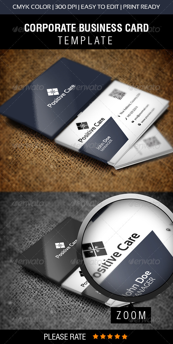 Positive Care Business Card - Corporate Business Cards