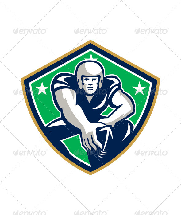 American Football Center Snap Front Shield - Sports/Activity Conceptual