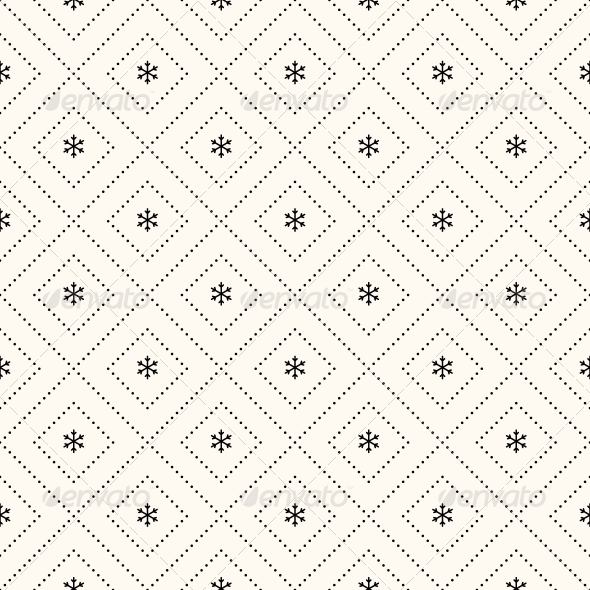 Vector Seamless Winter Retro Pattern - Patterns Decorative
