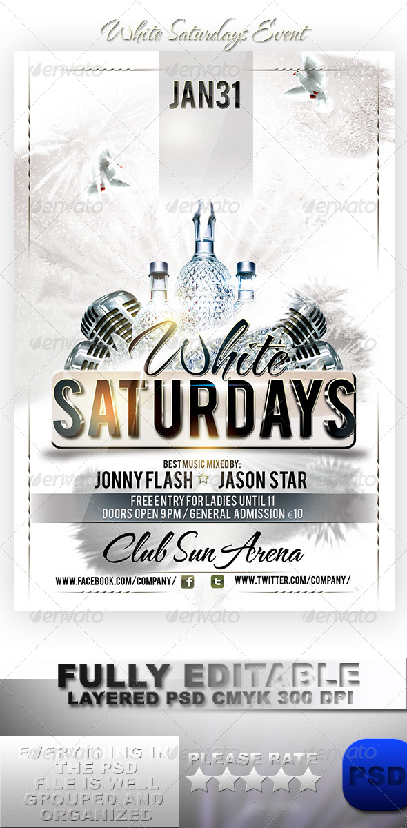 White Saturdays Event - Events Flyers