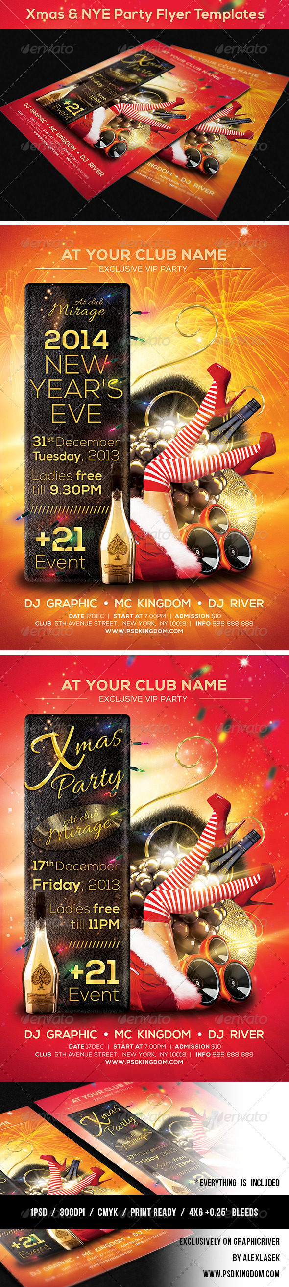 Xmas & NYE Party Flyer Templates - Clubs & Parties Events