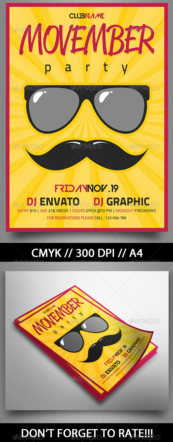Movember Party - Events Flyers