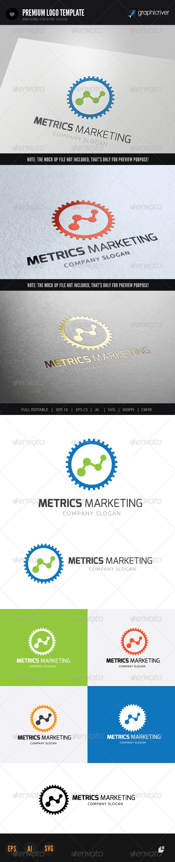 Metrics Marketing - Crests Logo Templates