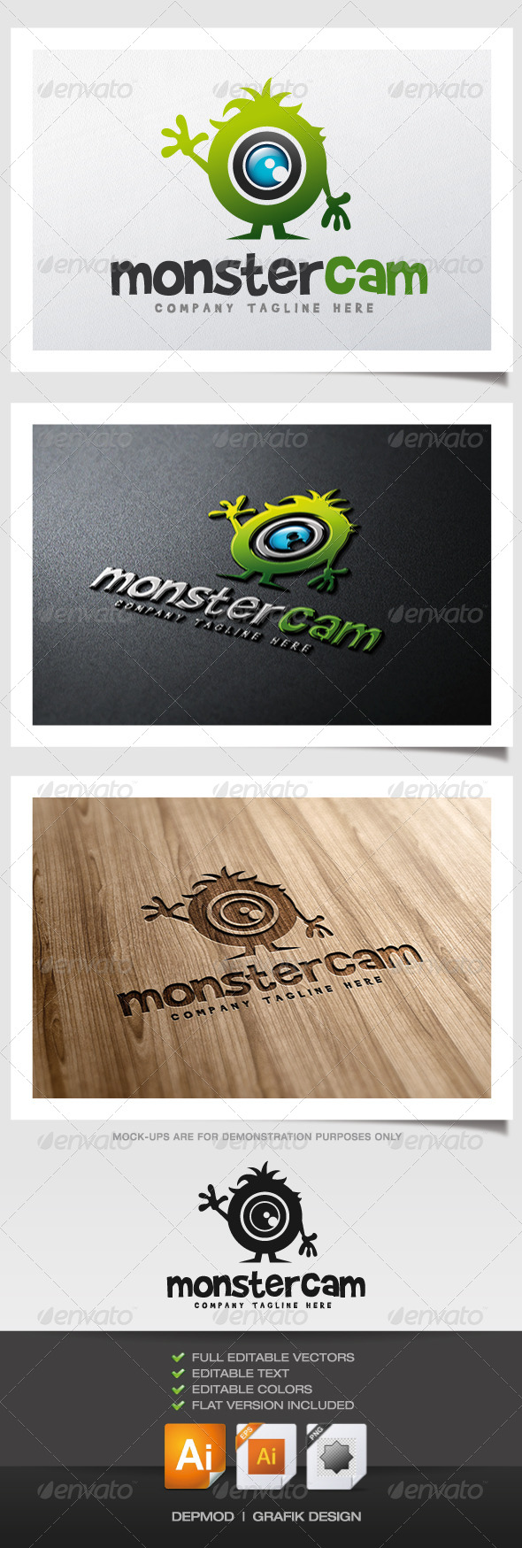 Monster Cam Logo - Objects Logo Templates