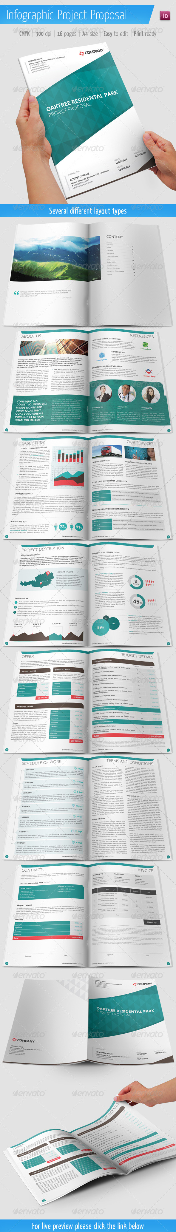 Project Proposal With Infographic Elements - Proposals & Invoices Stationery