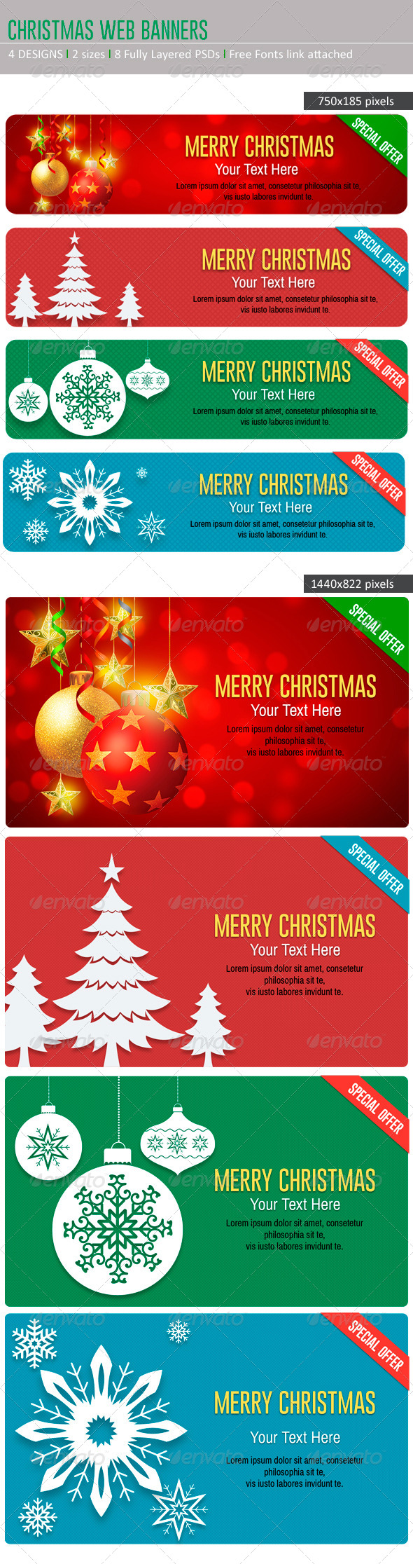 Christmas Web Banners - Banners & Ads Web Elements