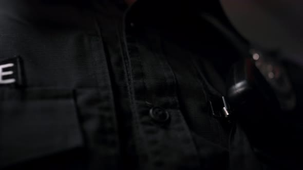 Details of Black Police Uniform alt