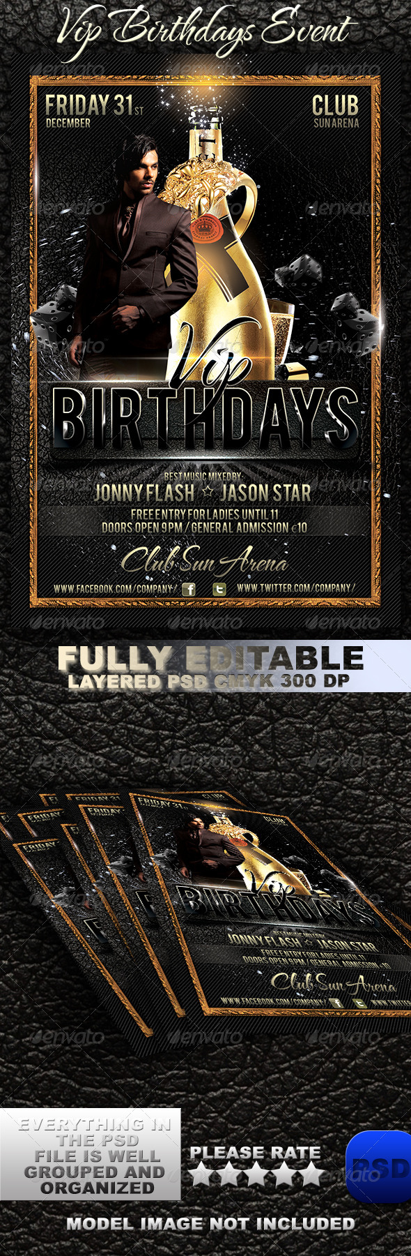 VIP Birthdays Event - Events Flyers