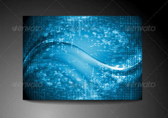 Bright Blue Wavy Grunge Design - Backgrounds Decorative