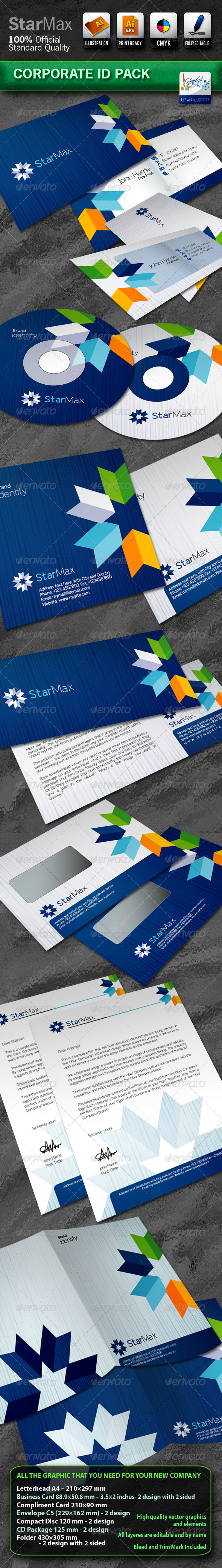 StarMax Business Corporate ID Pack With Logo - Stationery Print Templates