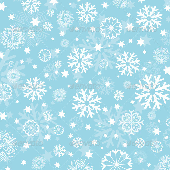 Snowflakes and Stars Background - Christmas Seasons/Holidays
