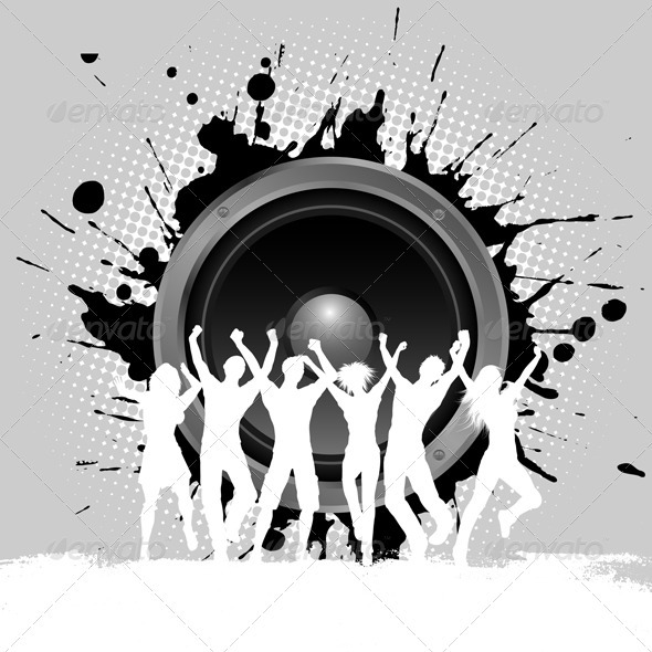 Grunge party background - People Characters